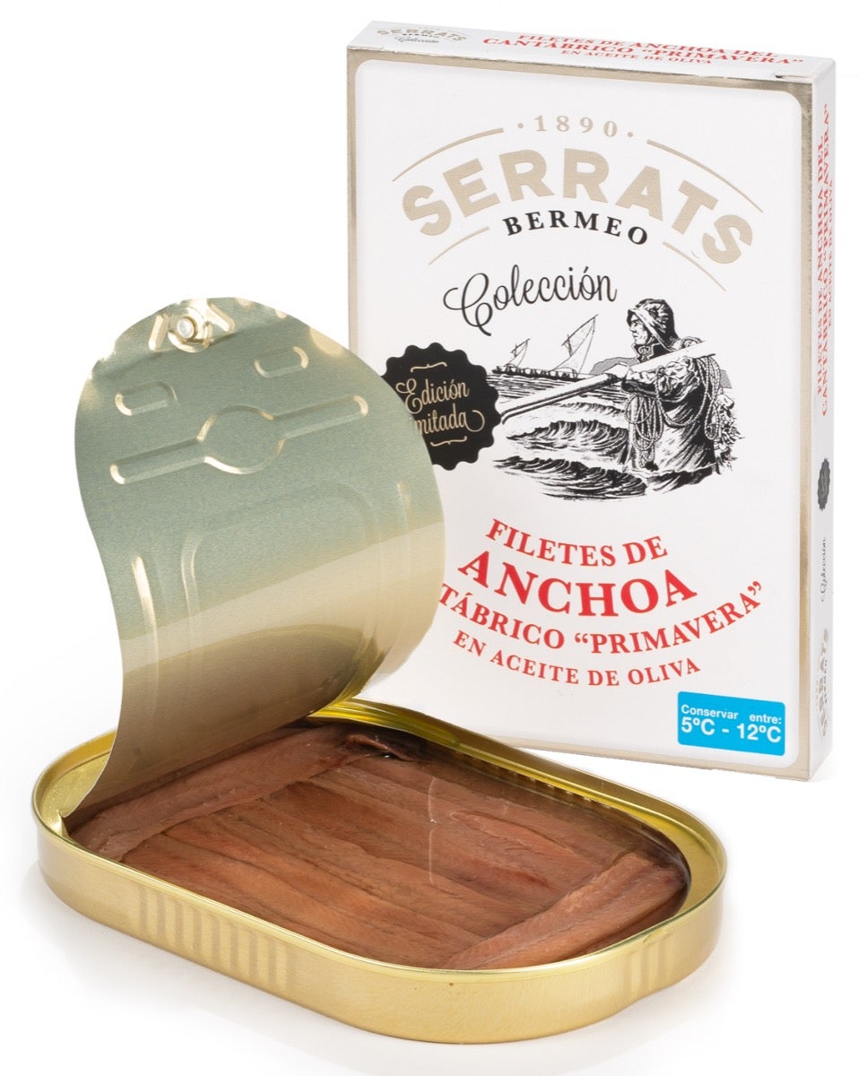 Anchois du Golfe de Gascogne à l’huile d’olive. "Édition Limitée". Conserve de 120g.