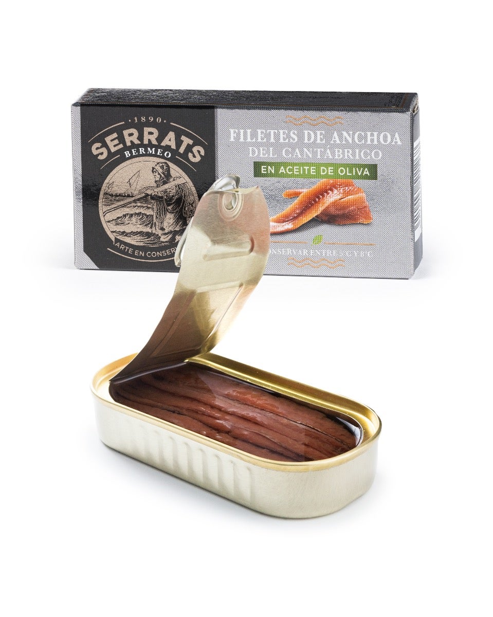 Anchoas del Cantábrico en aceite de oliva. Lata 50g.