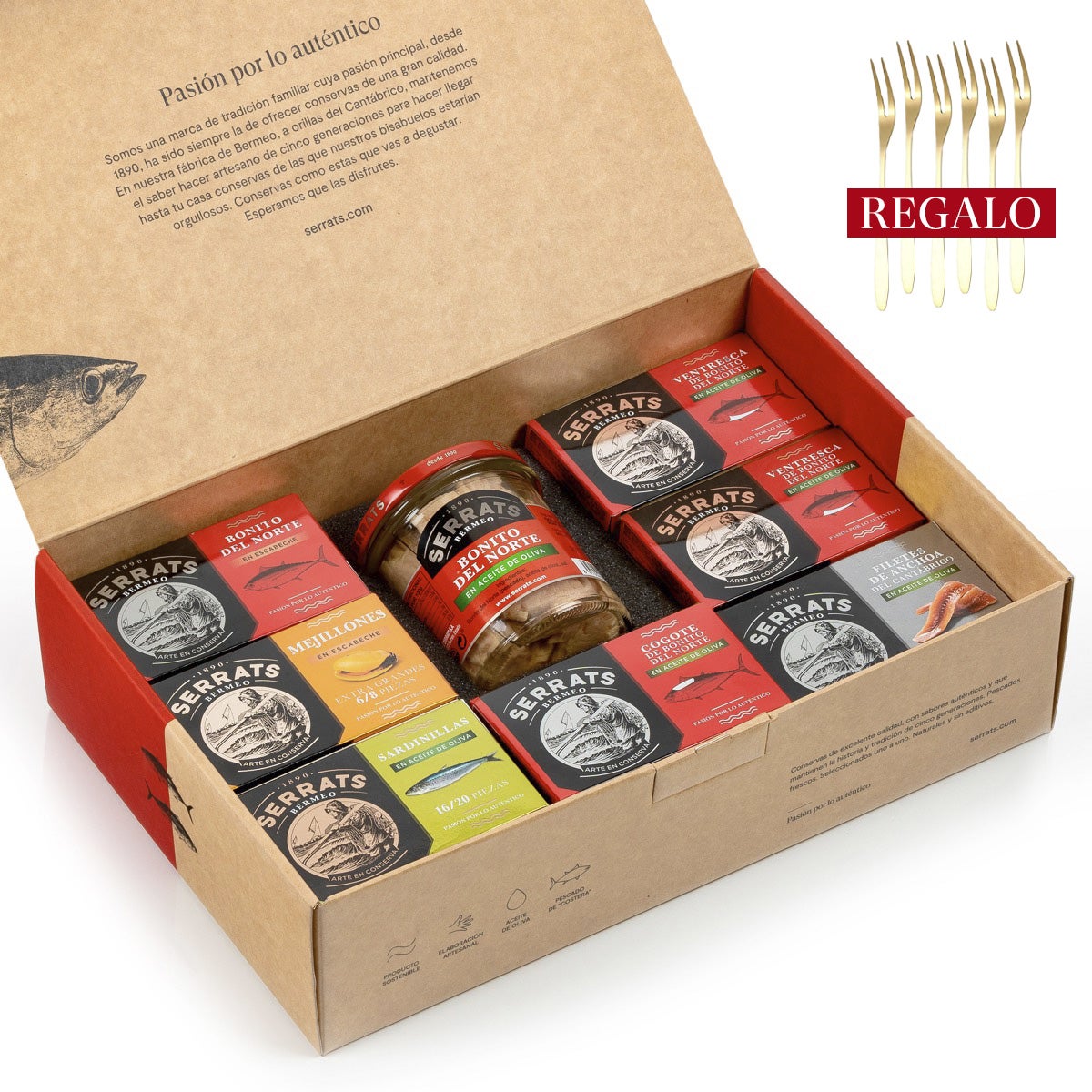 "Flavours of the Sea" Large Gift Box (15 preserves + appetizer forks as a gift)