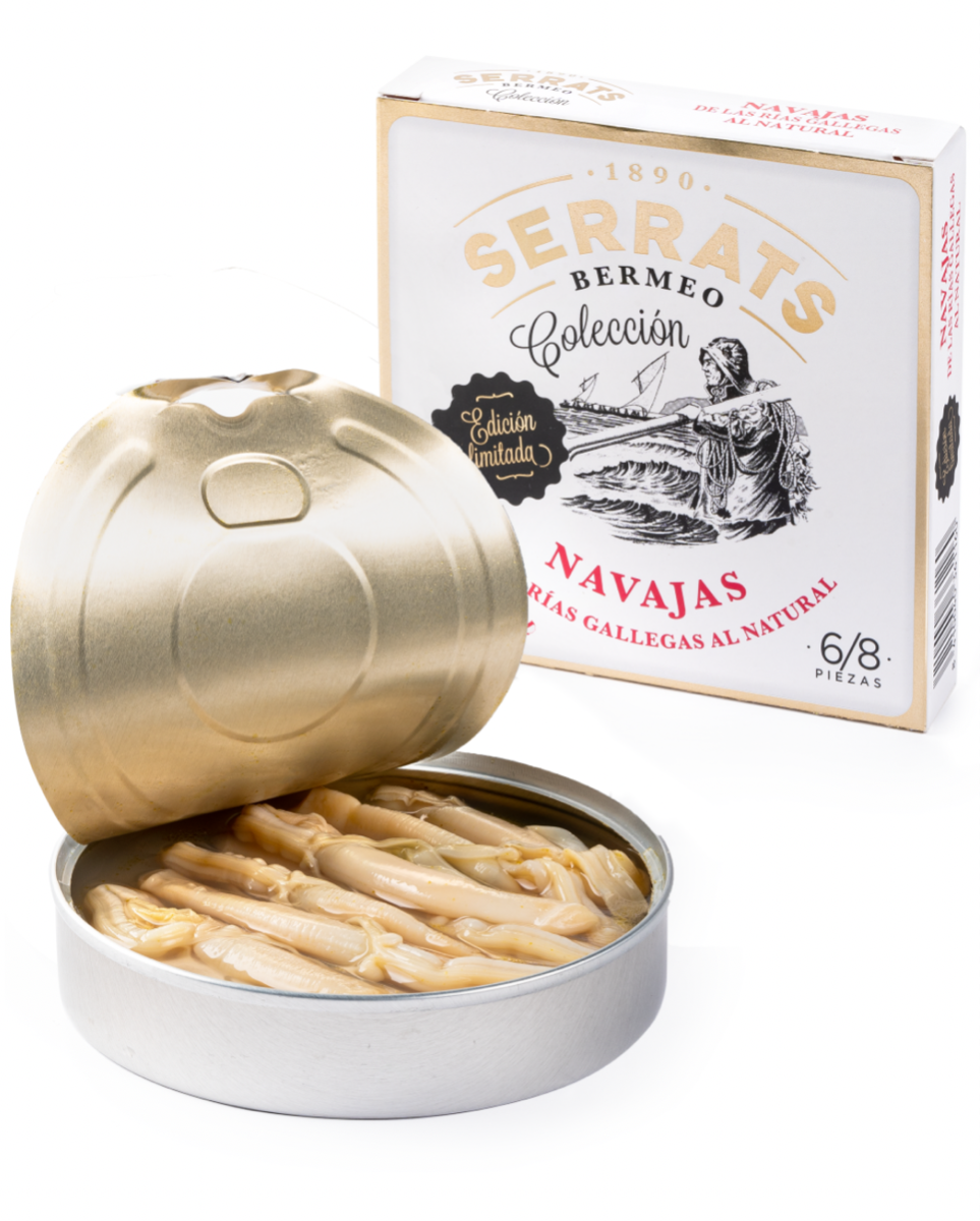 Couteaux de mer des Rías Gallegas au naturel. 6/8 pièces. "Édition limitée".