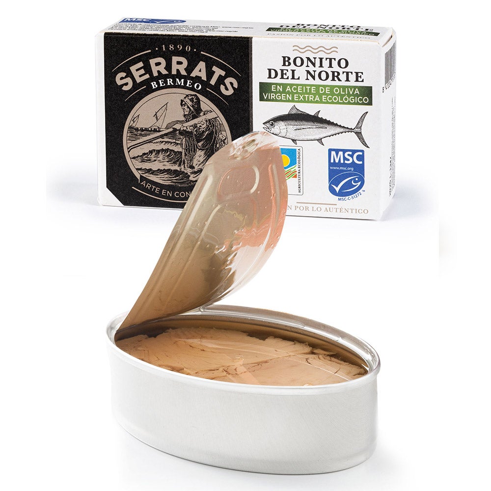 Bonito del Norte en aceite de oliva virgen ECOLÓGICO. Lata 112g.