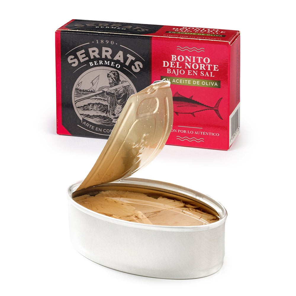 Bonito del Norte en aceite de oliva BAJO EN SAL. Lata 112g.