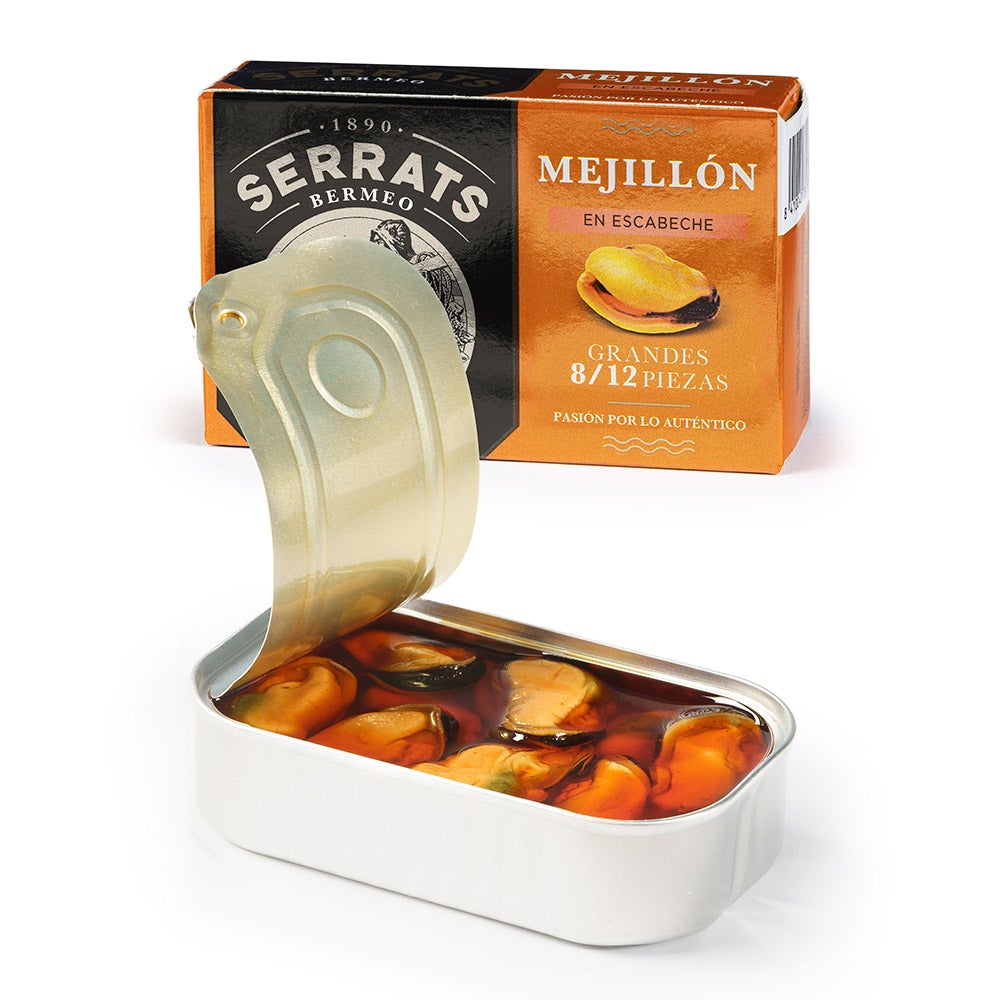 Mejillones GRANDES en Escabeche. 8/12 piezas.