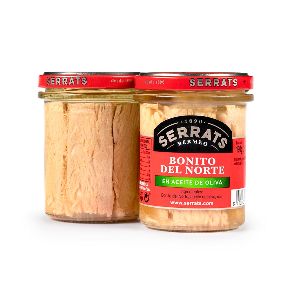 Bonito del Norte en aceite de oliva. Frasco 190g.