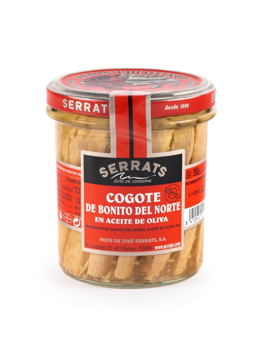 Cogote de Bonito del Norte en aceite de oliva. Frasco 320g.