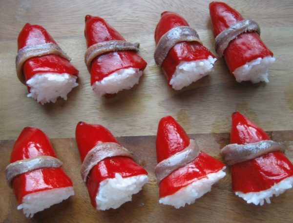 Sushi de ventresca y anchoa