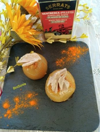 Cebollas rellenas de Bonito del Norte
