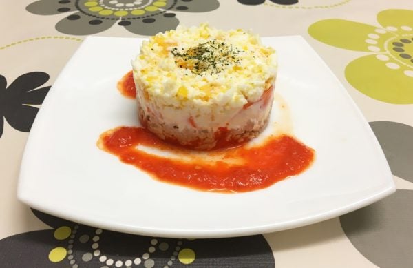 Pastel de bonito del norte y surimi