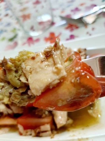 Tomate con cogote de bonito y tapenade