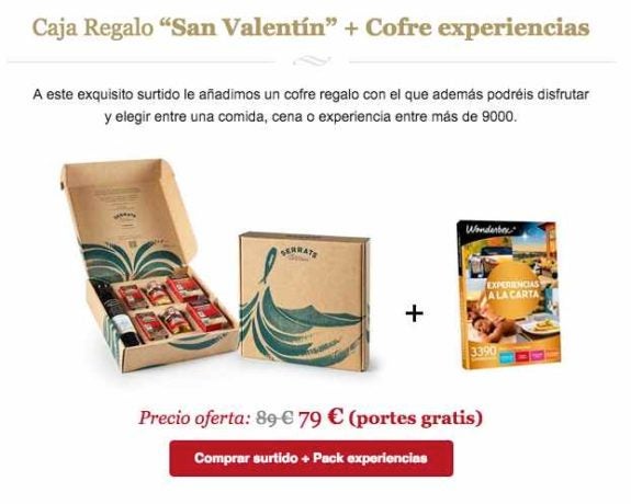 Pack caja regalo San Valentín + cofre experiencias