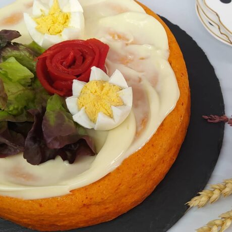 Pastel de atún y pimientos del piquillo al microondas