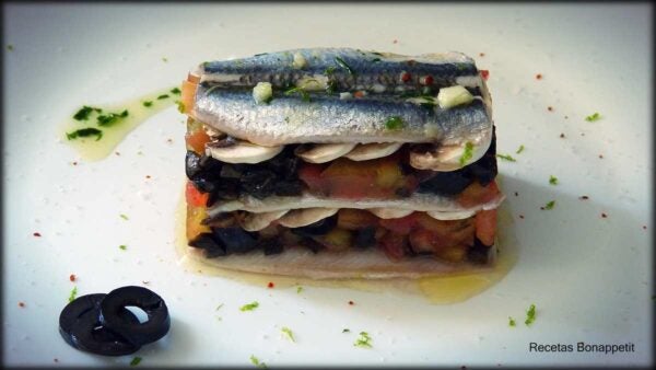 "Lasaña" de boquerones