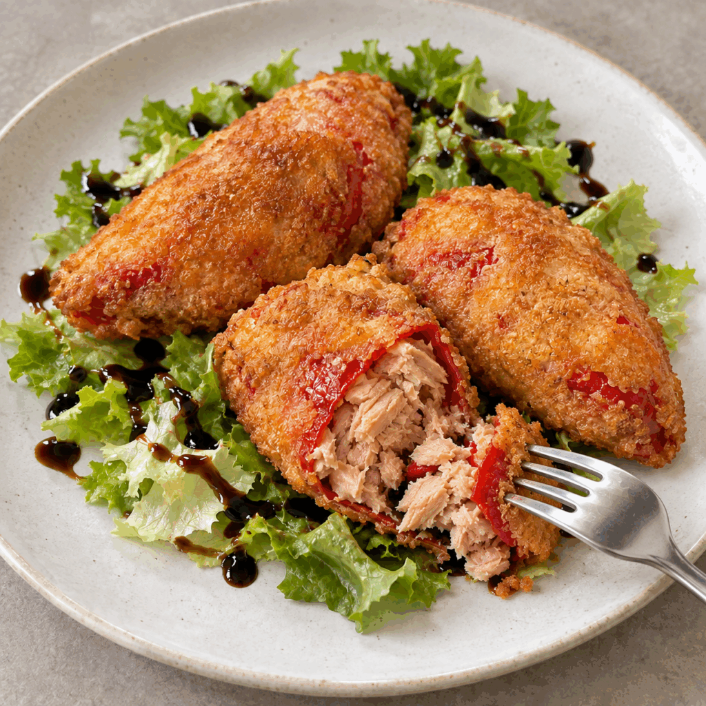 Piquillos del piquillo rellenos de bonito del norte