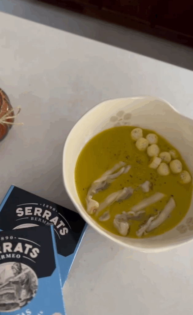 crema de calabaza con navajas