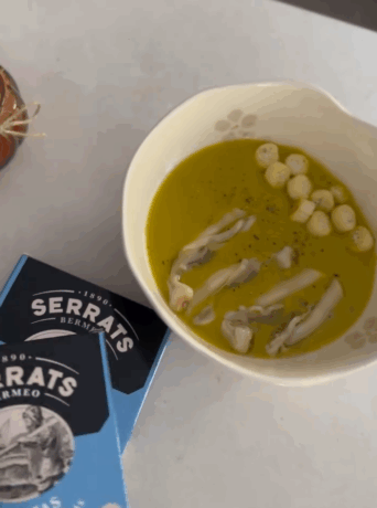 crema de calabaza con navajas