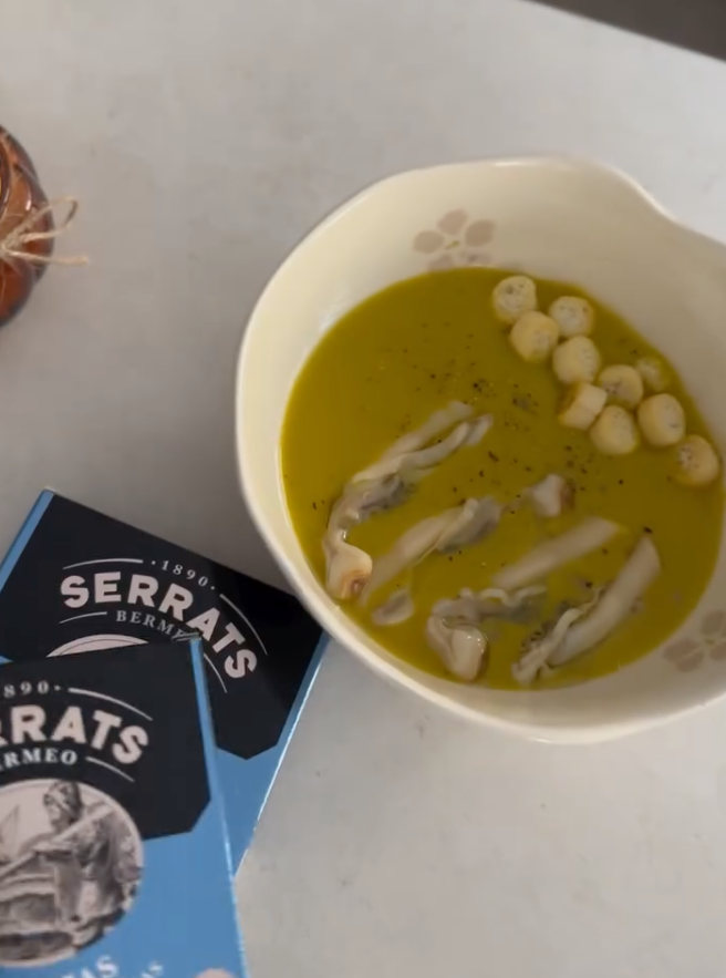 crema de calabaza con navajas