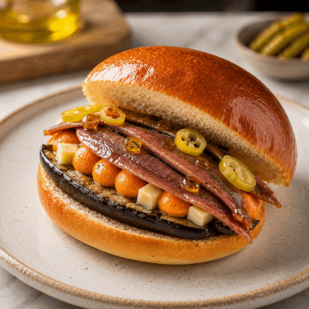 Bollo de mantequilla con anchoas
