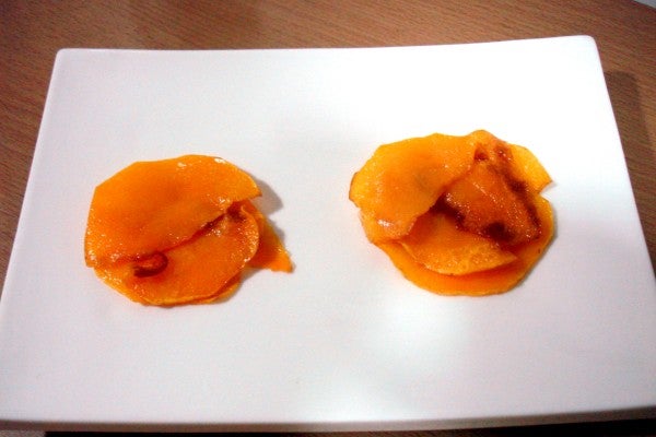 Calabaza frita en plato