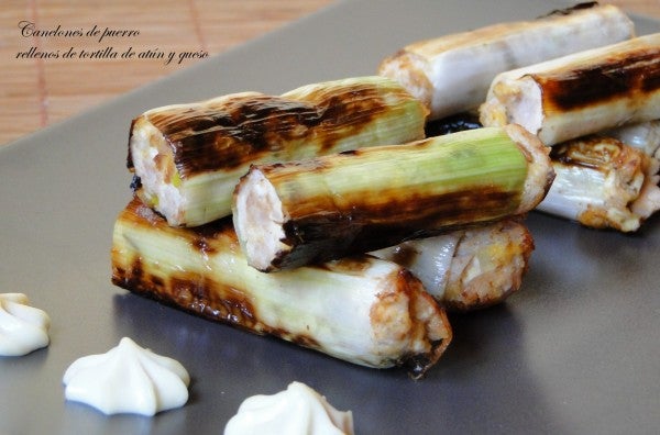 Canelones de puerro con bonito del norte