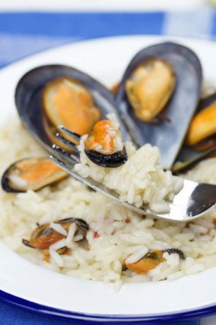 Arroz con mejillones a la cerveza