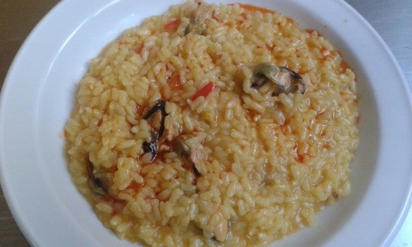 Arroz meloso de mejillones en escabeche a la cerveza