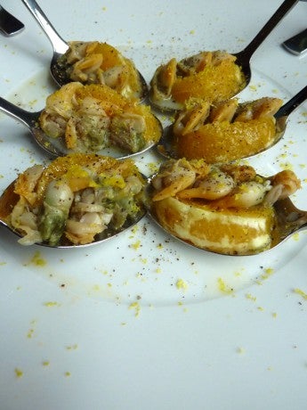 Berberechos con naranja