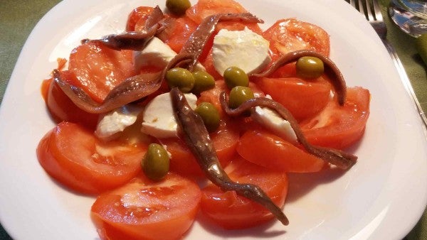 Versión cantabrese de la ensalada caprese