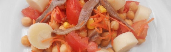 Ensalada de garbanzos con anchoas del Cantábrico