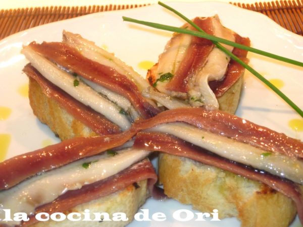 Pintxo de anchoas y boquerones