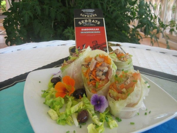 Obleas de arroz con sardinillas