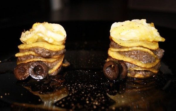 Milhojas de anchoas y patata
