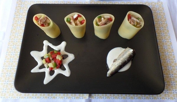 pasta rellena de sardinillas Serrats